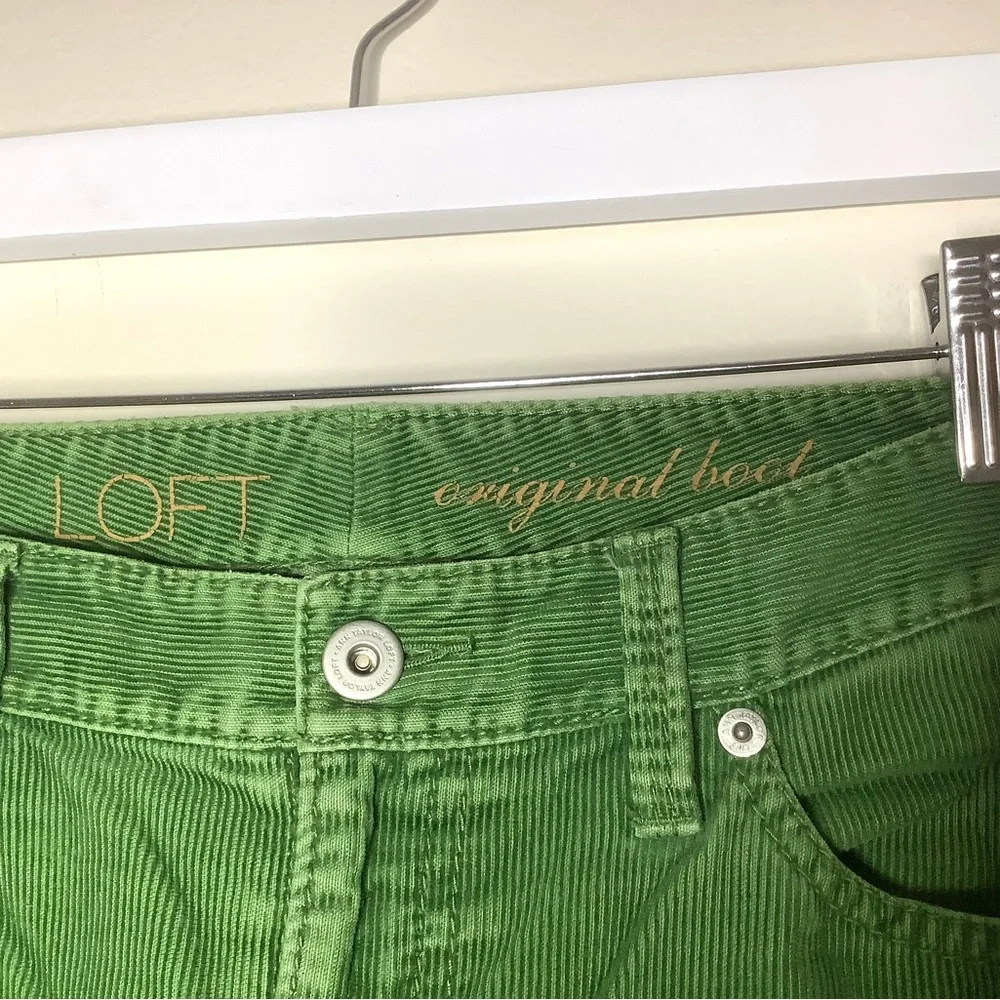 < LOFT Green Corduroy Original Bootcut Pants > - Picture 4 of 7